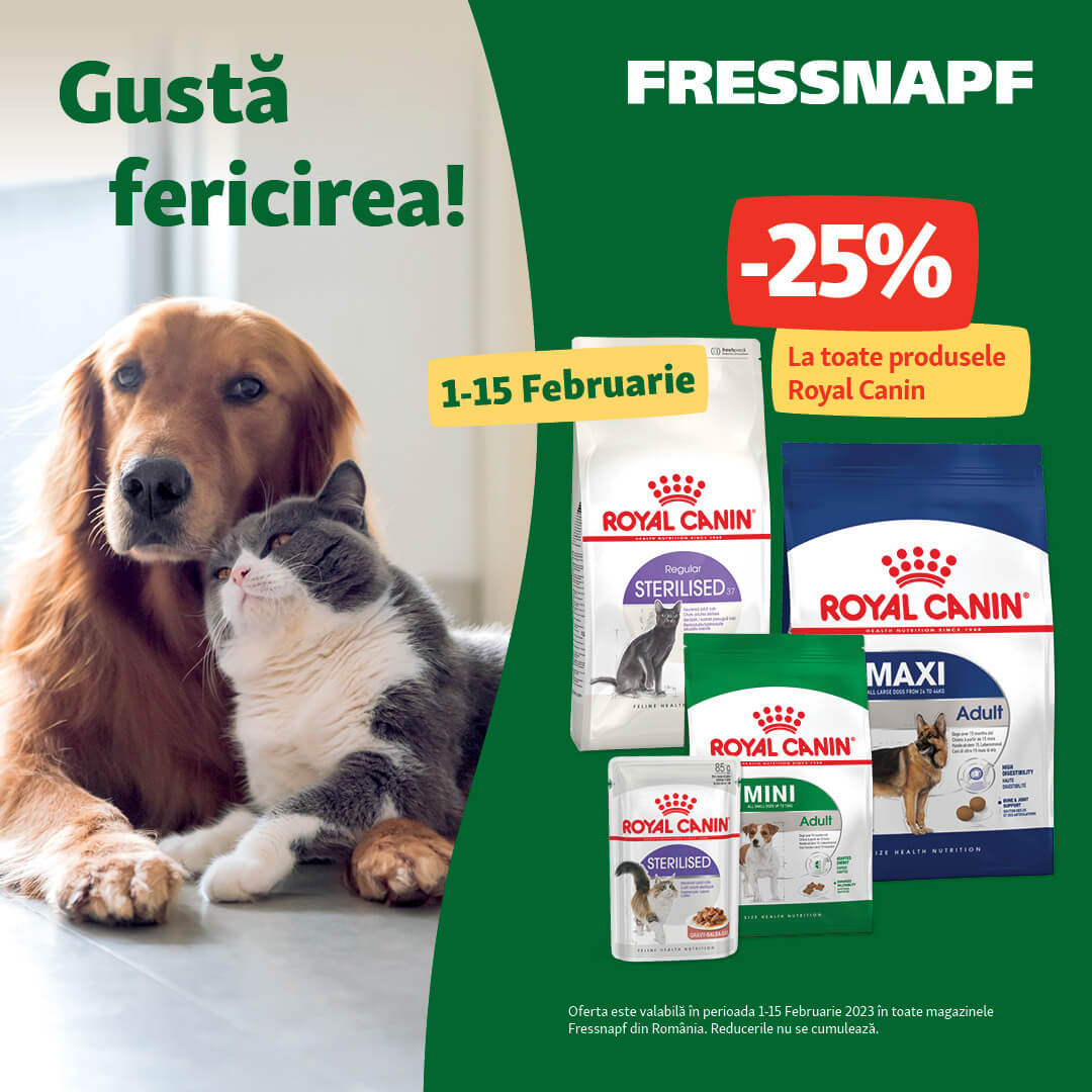 25% reducere la produsele Royal Canin de la Fressnapf